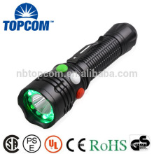 3 Modes Aluminum Alloy Red Green white High Power Magnetic Rechargeable Signal Flashlight